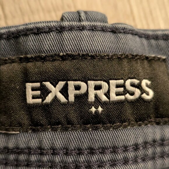 Express Shorts Mens 33 Blue Slim At The Knee - Picture 3 of 5